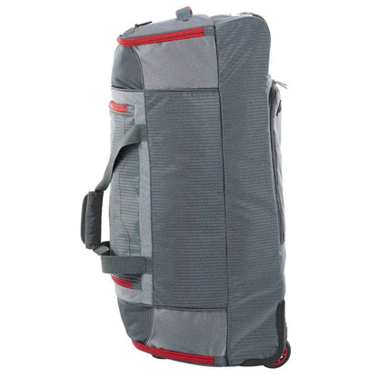 Corner guards and kick plate protect the bag from abrasion