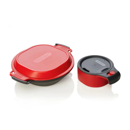 Bowl and plate securely snap together for easy transport