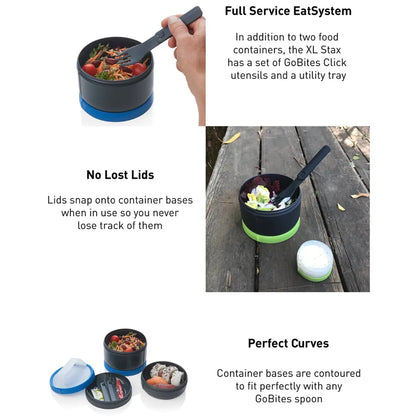 Humangear Stax XL EatSystem Food Containers - Grey / Blue