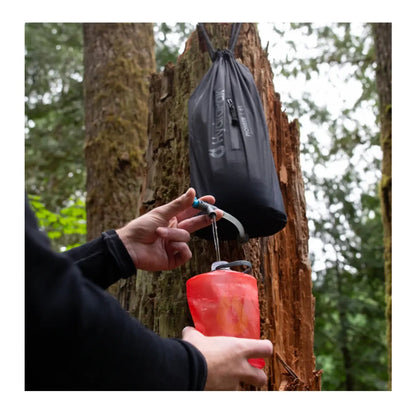 Push to dispense water and release to autoseal, locks open for fast filling or washing hands, rinsing cookware, etc.