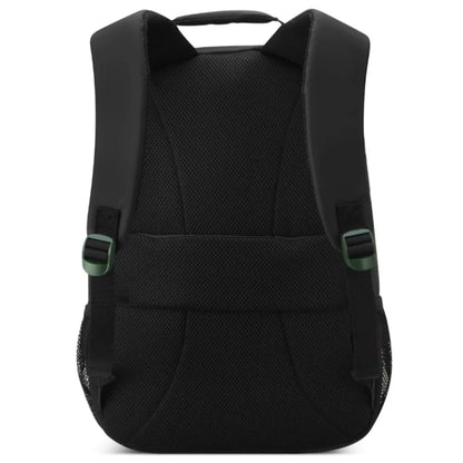 Padded Back Panel featuring a luggage band, ready to seamlessly slide over the trolley tubes of rolling luggage