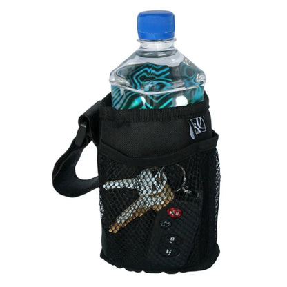 Fully insulated stroller cup holder with mesh pockets to hold your cell phone, keys, sunglasses, pacifier and other quick-grab items