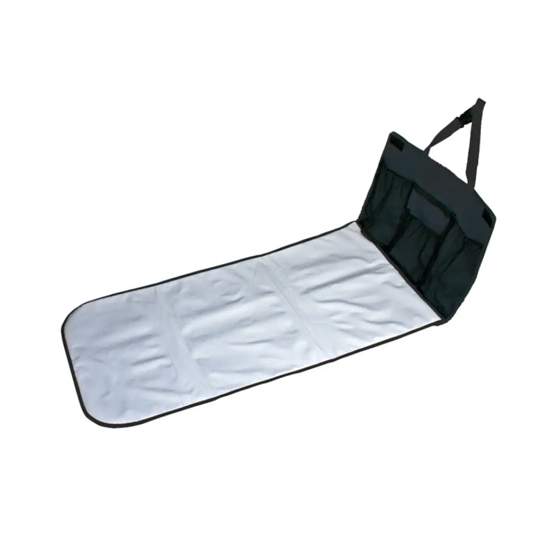 Changing pad opens to provide a clean and convenient surface to change baby