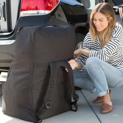 The padded, harness-style backpack straps are ergonomically designed