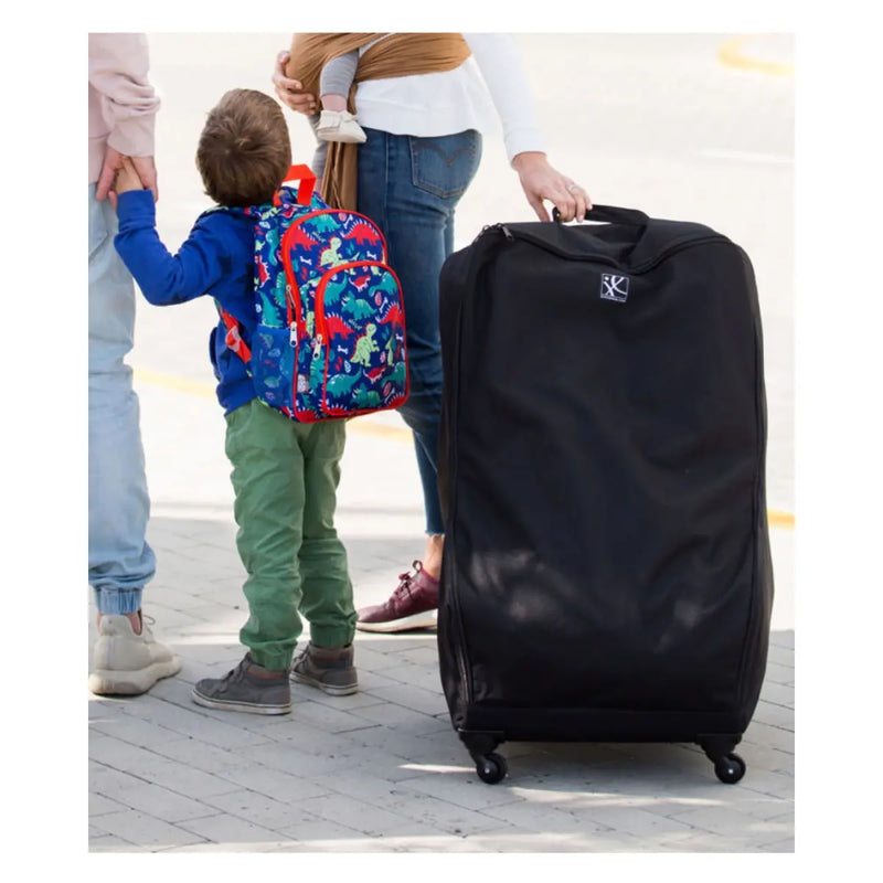 JL Childress Wheelie Deluxe Car Seat Padded Travel Bag (with 4 Wheels) - Black