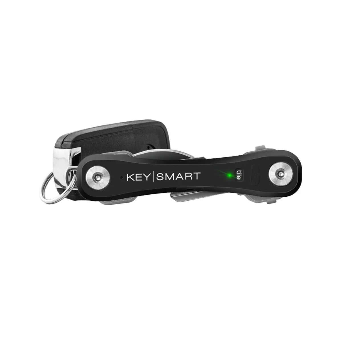 KeySmart Pro Key Holder with Tile Smart Location Tracking - Holds Up to 10 Keys - Black