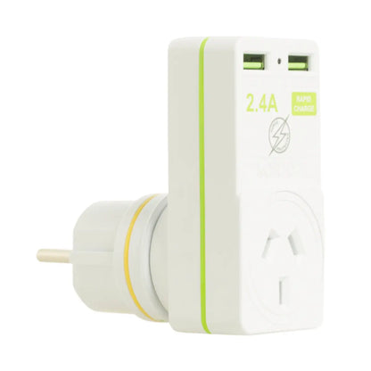 2 x USB sockets, total 2.4A