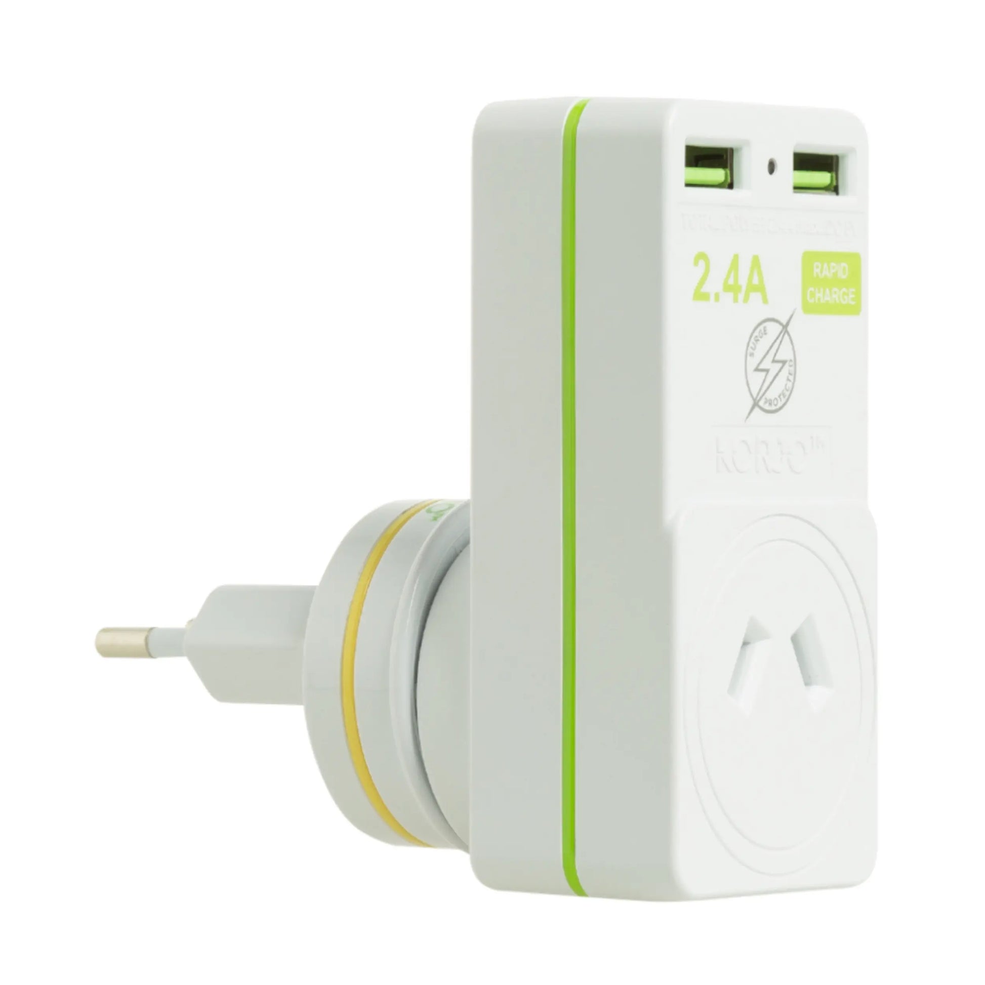 Korjo 2 Port USB Charger and Power Travel Adaptor - Europe, Italy, Switzerland and Australia