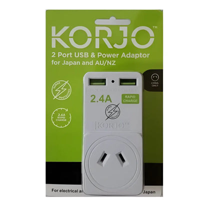 2 x USB sockets, total 2.4A