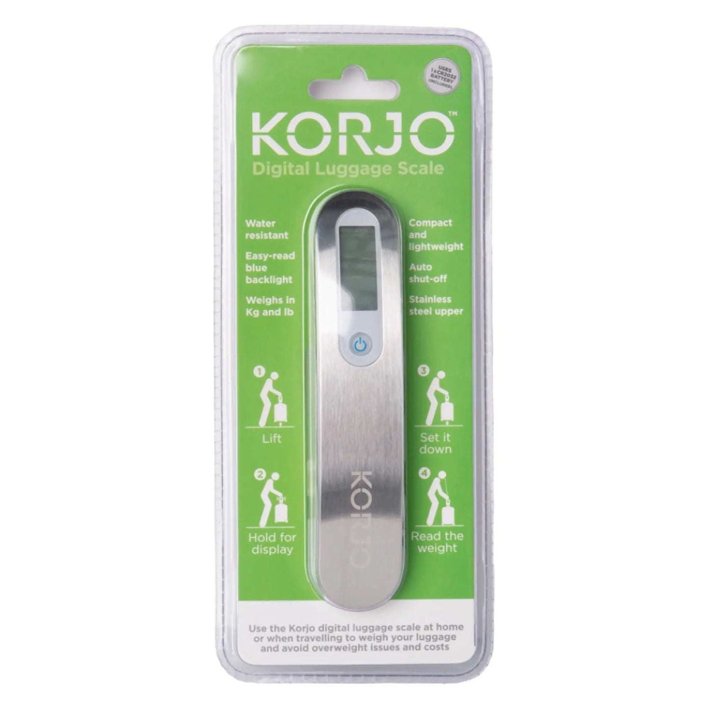 Korjo Digital Baggage / Suitcase Scale - Brushed Aluminium