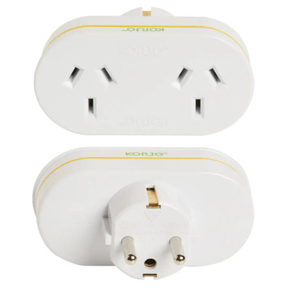 Korjo Double Electrical Adaptor: AU to Europe (Not UK)
