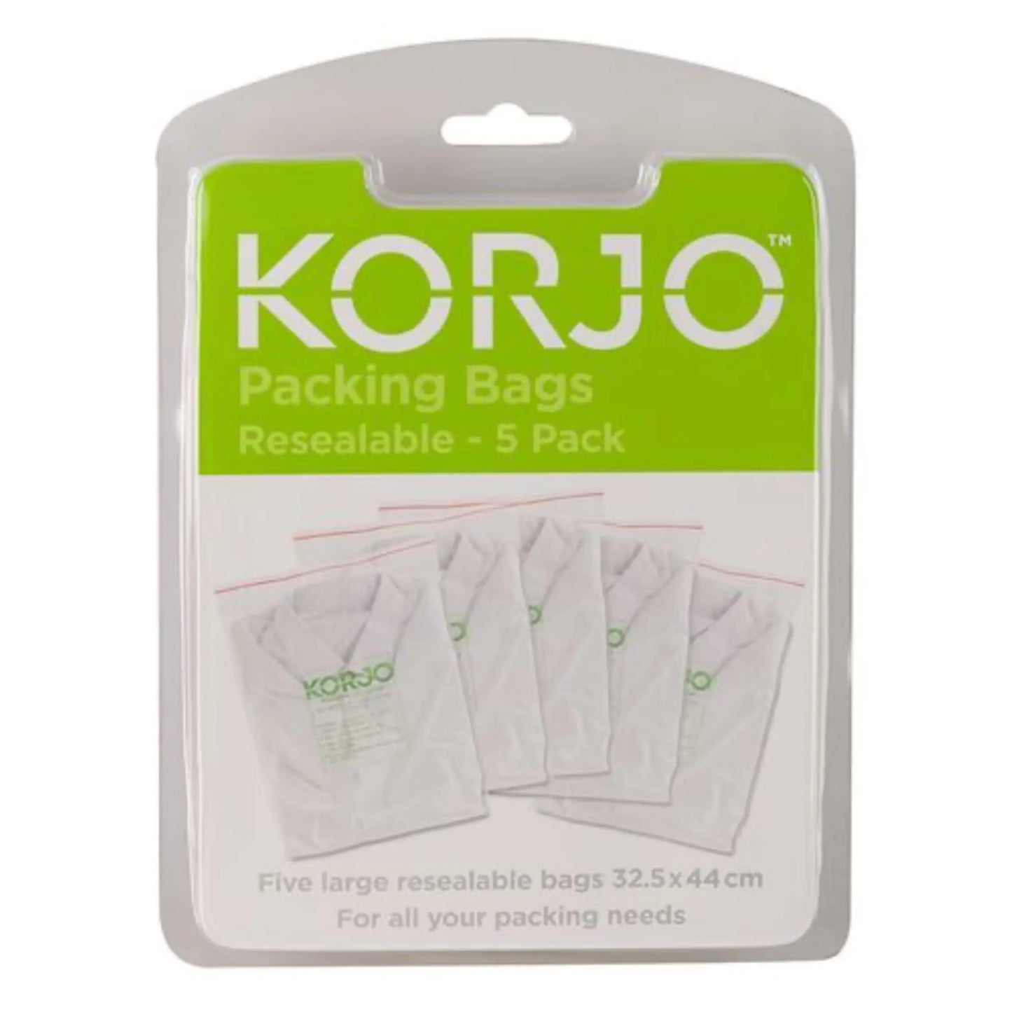 Korjo Resealable Packing Bags : 5 Piece