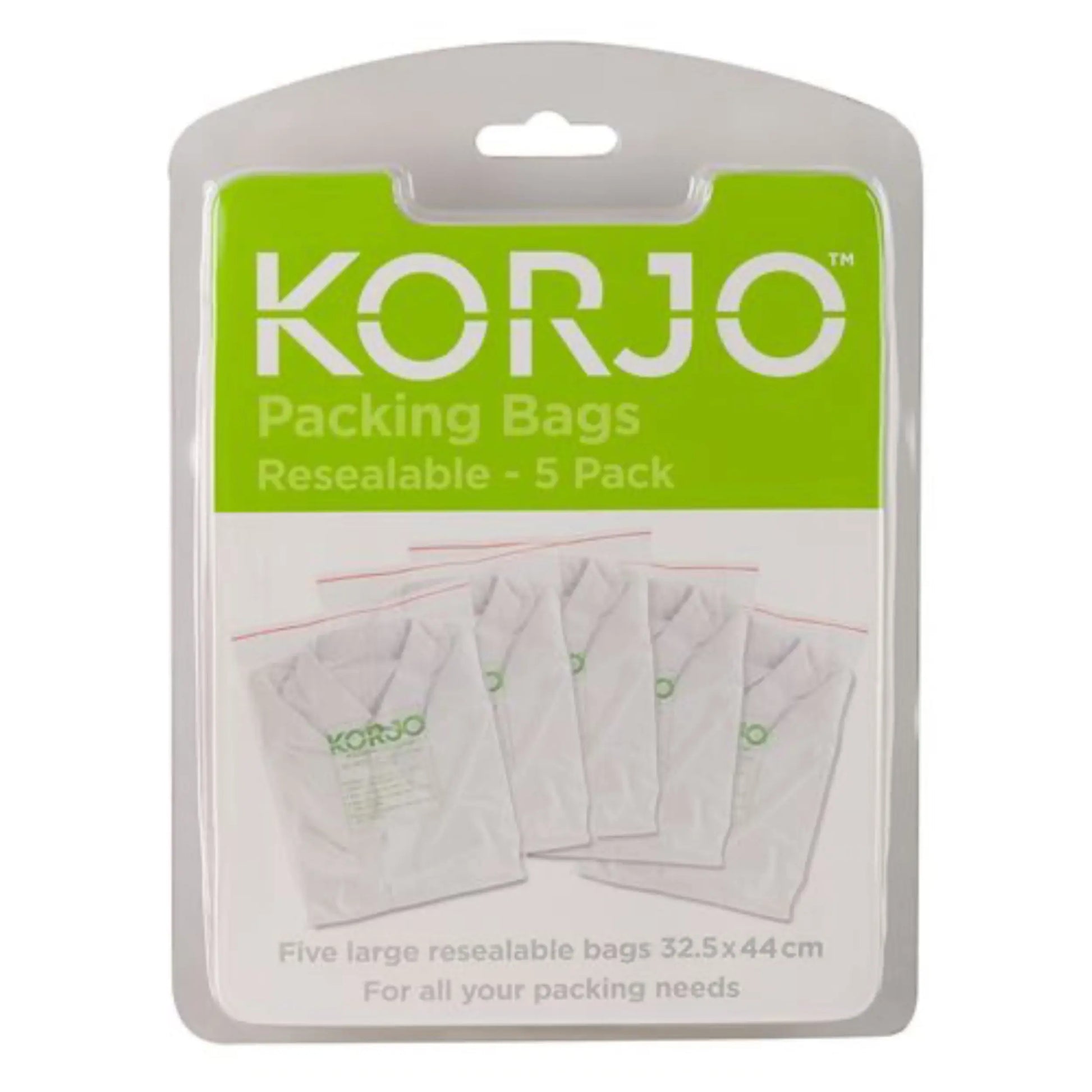 Korjo Resealable Packing Bags : 5 Piece