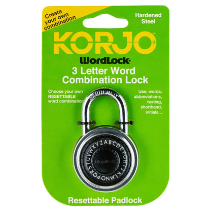 Korjo Secura Wordlock Combination Lock - Black