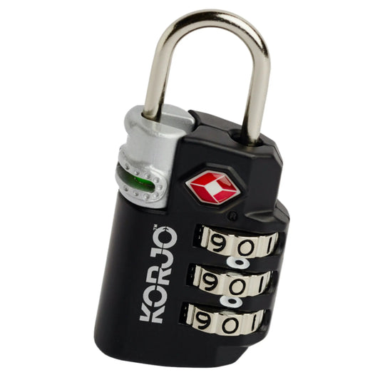 Korjo TSA Compliant Lock With Indicator - Black 