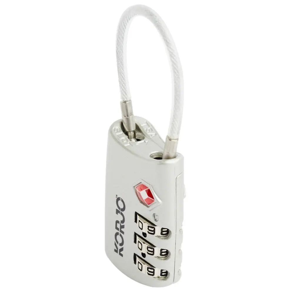 Korjo TSA Flexible Cable Combination Lock - Silver