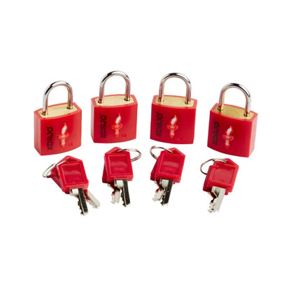Korjo TSA Keyed Small Locks - 4 Pack - Red