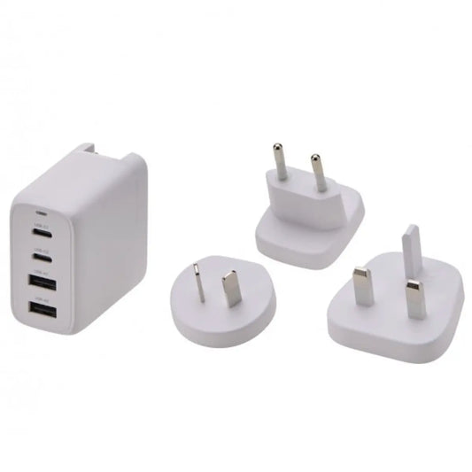 Korjo USB x4 Power Hub - 4 plugs (AUS, US/Japan, Europe, UK)