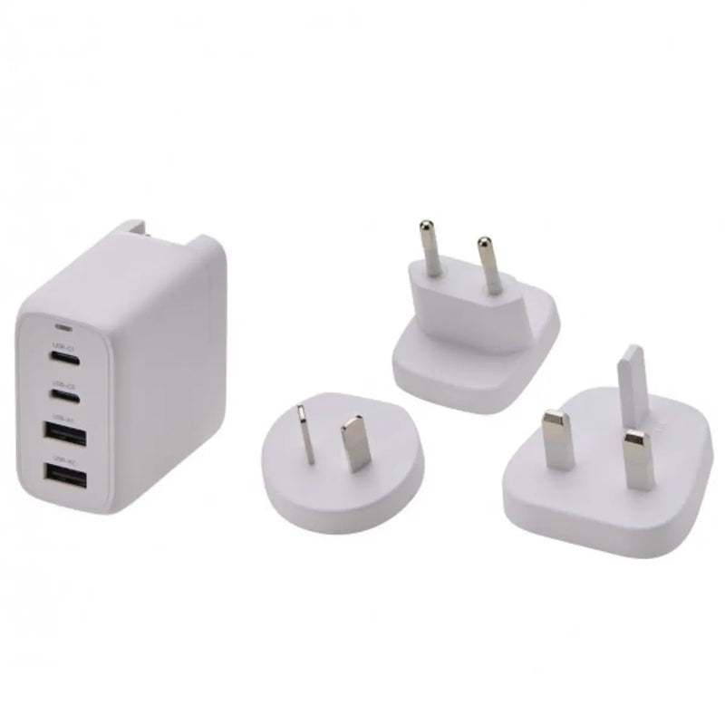 Korjo USB x4 Power Hub - 4 plugs (AUS, US/Japan, Europe, UK)