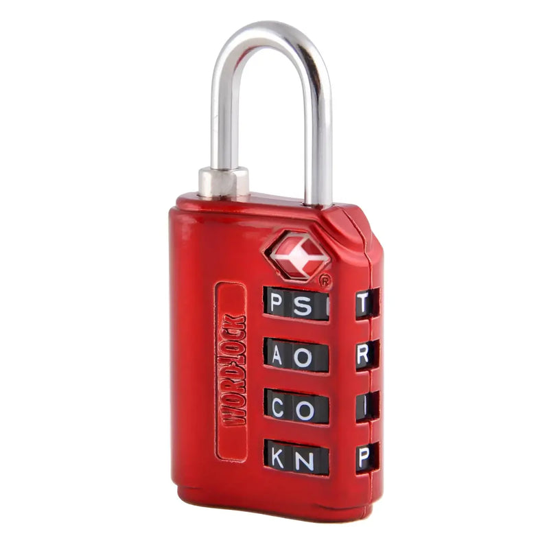 TSA Compliant Word Lock: Red: Korjo