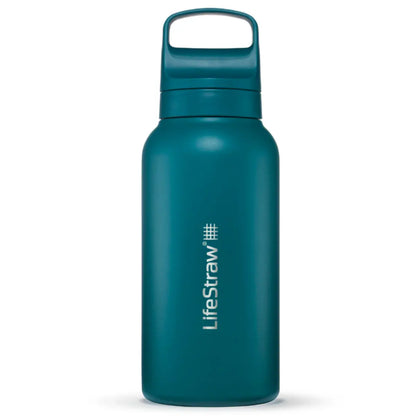 LifeStraw Go 2.0 - 1L Stainless Steel Water Filter Bottle - Laguna Teal