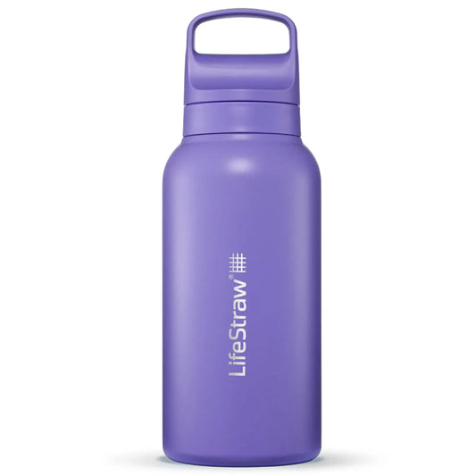 LifeStraw Go 2.0 - 1L Stainless Steel Water Filter Bottle - Thistle Purple