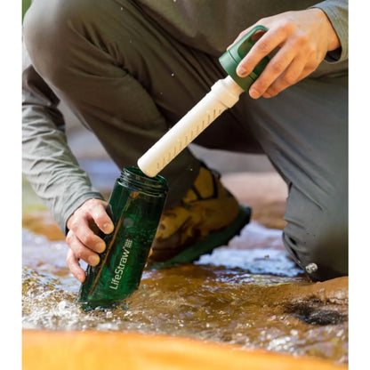 The advanced 2-stage filter improves taste and protects against bacteria, parasites, microplastics, chlorine, silt, sand, and cloudiness