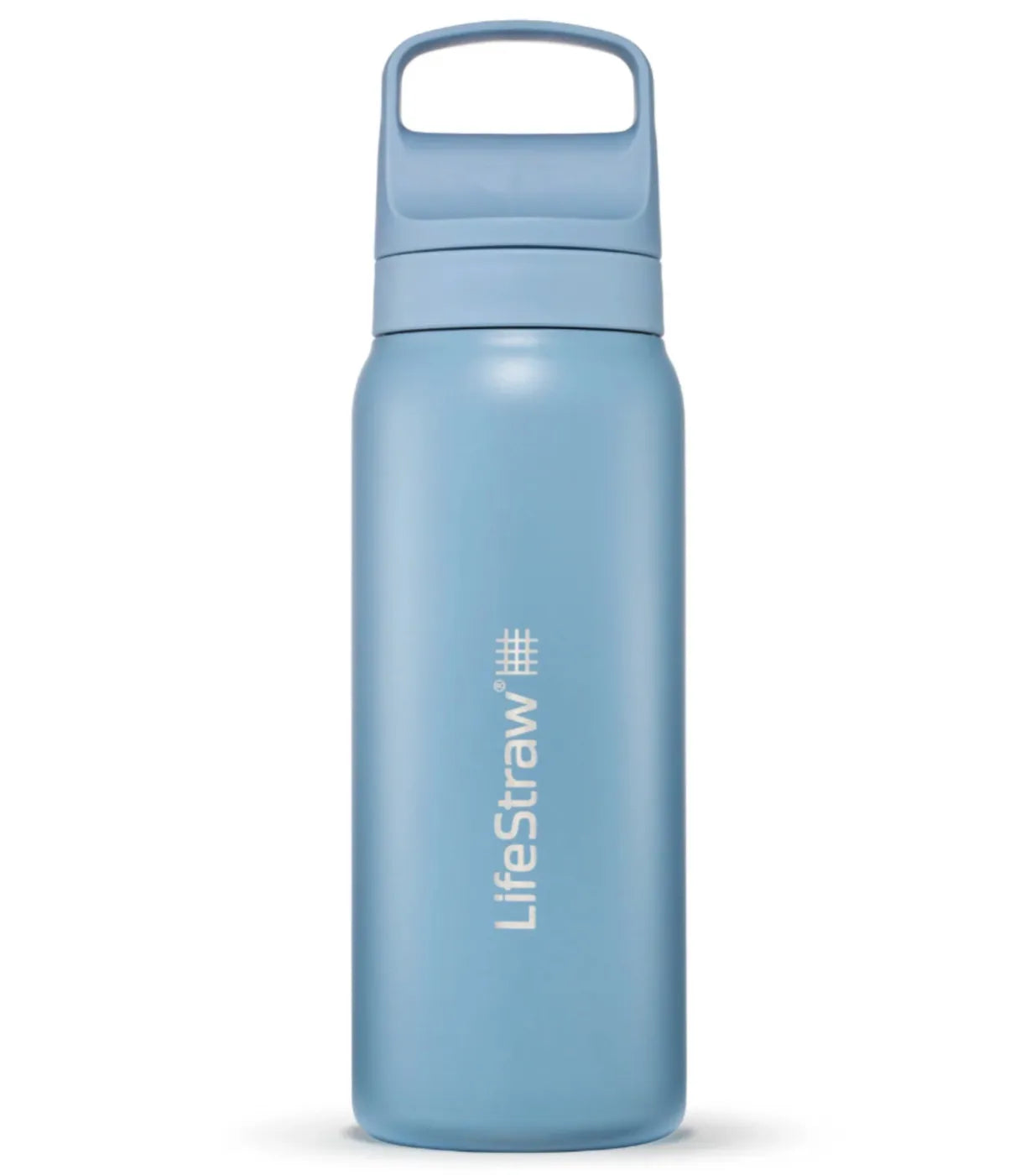 LifeStraw Go 2.0 - 700ml Stainless Steel Water Filter Bottle - Icelandic Blue