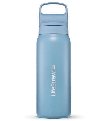 LifeStraw Go 2.0 - 700ml Stainless Steel Water Filter Bottle - Icelandic Blue