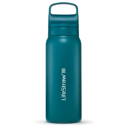 LifeStraw Go 2.0 - 700ml Stainless Steel Water Filter Bottle - Laguna Teal