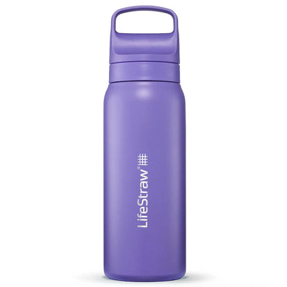 LifeStraw Go 2.0 - 700ml Stainless Steel Water Filter Bottle - Thistle Purple