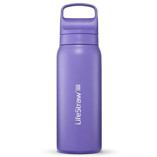 LifeStraw Go 2.0 - 700ml Stainless Steel Water Filter Bottle - Thistle Purple