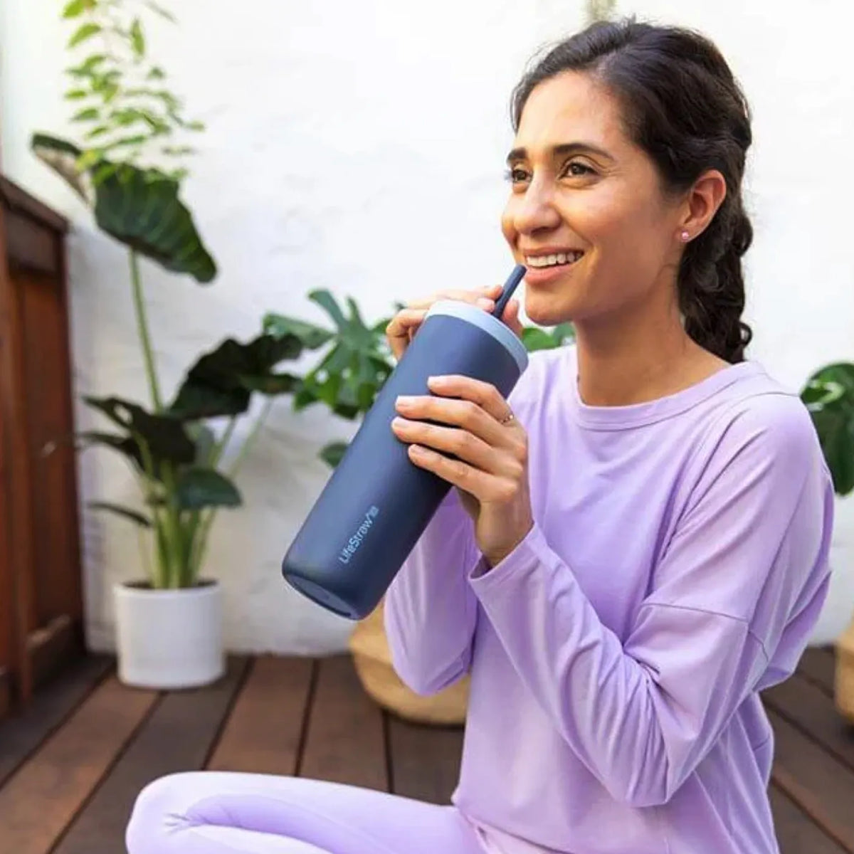 LifeStraw Go 530ml Stainless Steel Water Filter Tumbler - Aegean Sea