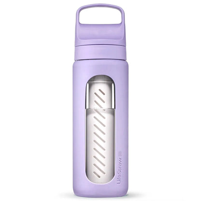 LifeStraw Go Glass 590ml Water Filter Bottle - Provence Purple