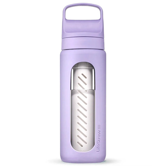LifeStraw Go Glass 590ml Water Filter Bottle - Provence Purple
