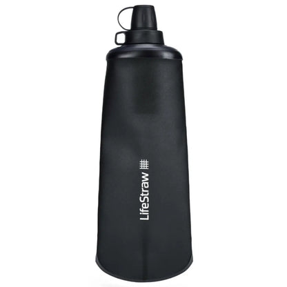 LifeStraw Peak 1L Collapsible Squeeze Bottle with Filter - Dark Grey