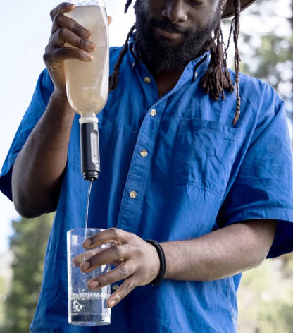 Membrane Microfilter: up to 2,000L - water will stop flowing through once the filter has reached the end of its lifetime