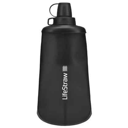 LifeStraw Peak 650ml Collapsible Squeeze Bottle with Filter - Dark Grey