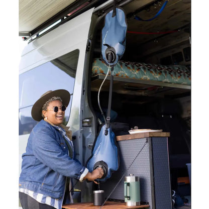 Highly Versatile with added storage for safe water: The included safe water storage bag has a custom twist spout for fast flow and a hose attachment to easily pour into camping cups, pots, and gear.