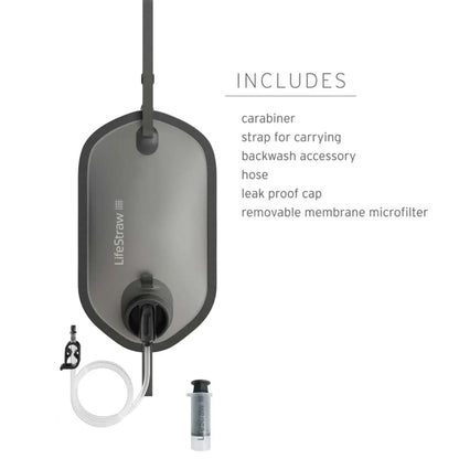 LifeStraw Peak 8L Large Capacity Gravity Water Filter System - Dark Grey