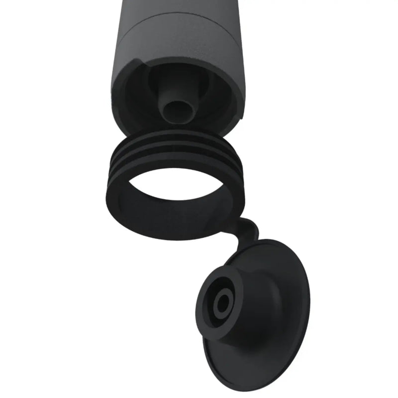 Highly versatile: Can also be attached to most water bottles and to standard gravity hoses with removable threaded bottom cap