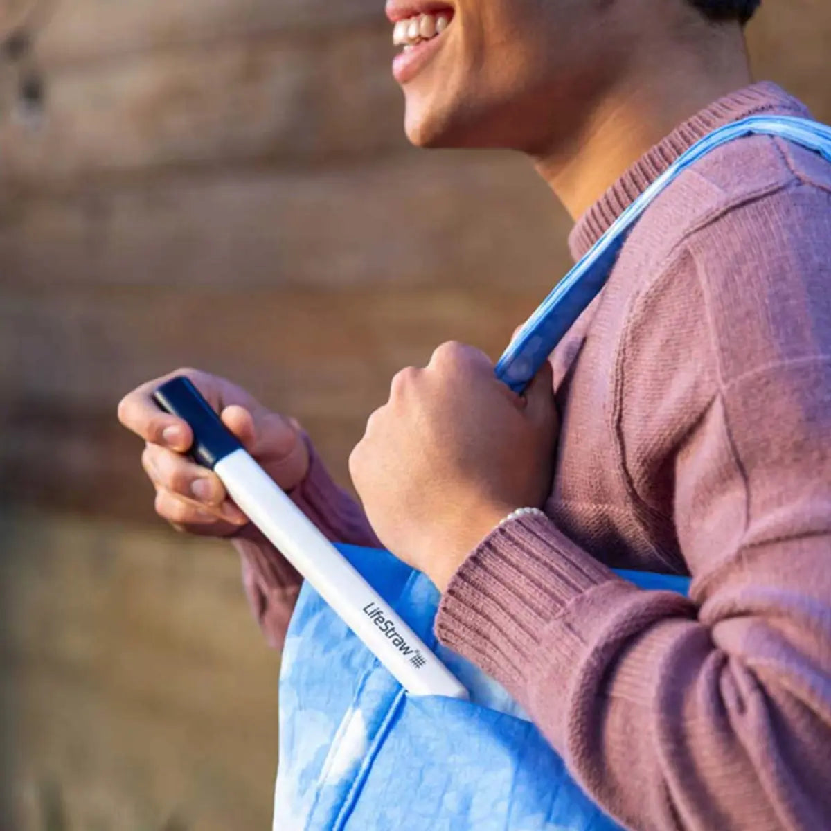 LifeStraw SIP Stainless Steel Filter Straw with Carry Case - Midnight Blue