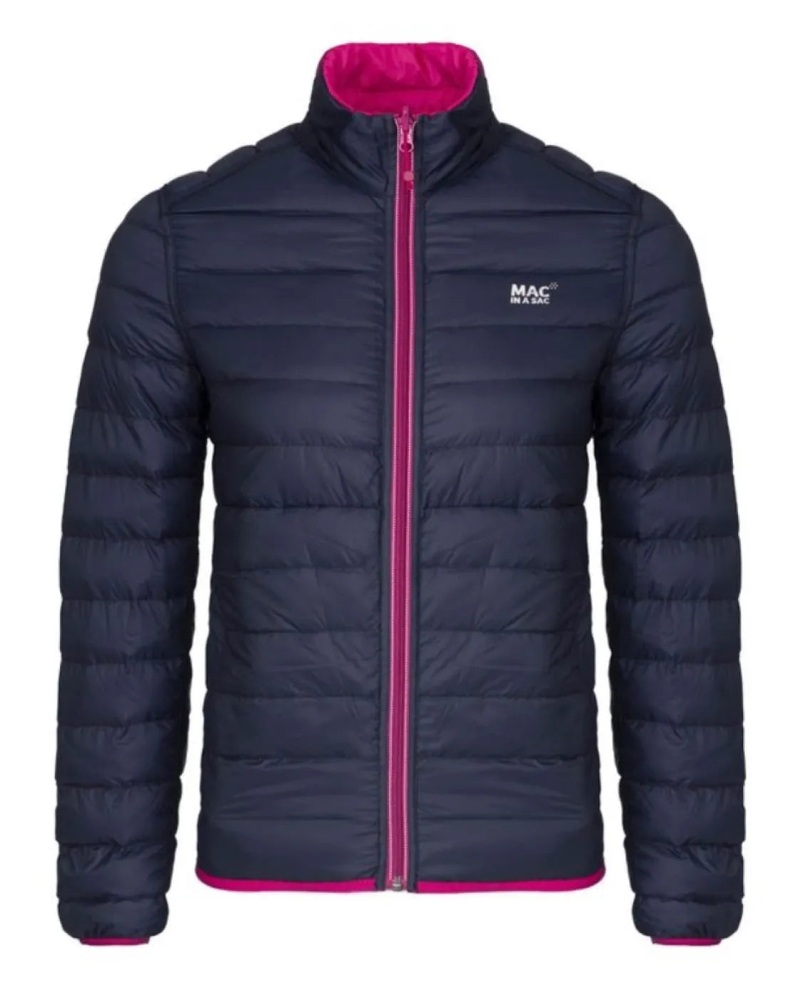 Mac in a Sac Polar Womens Reversible Down Jacket - Size 8 - Fuchsia / Navy