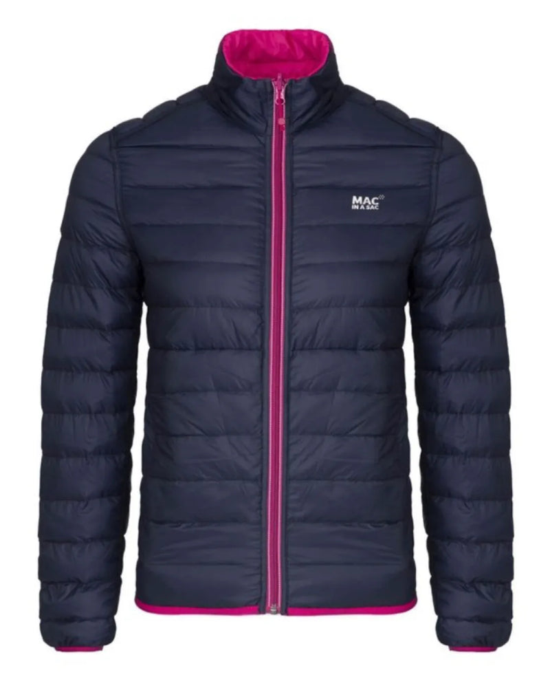 Mac in a Sac Polar Womens Reversible Down Jacket - Size 8 - Fuchsia / Navy