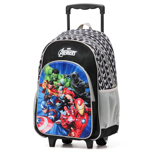 Marvel Avengers 17" 3D Wheeled Trolley Backpack - Black