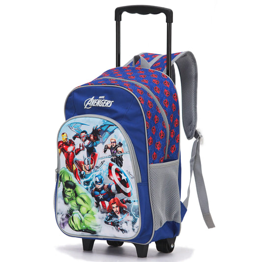 Marvel Avengers Kids 17" Wheeled Backpack with 3D Front Panel - Blue