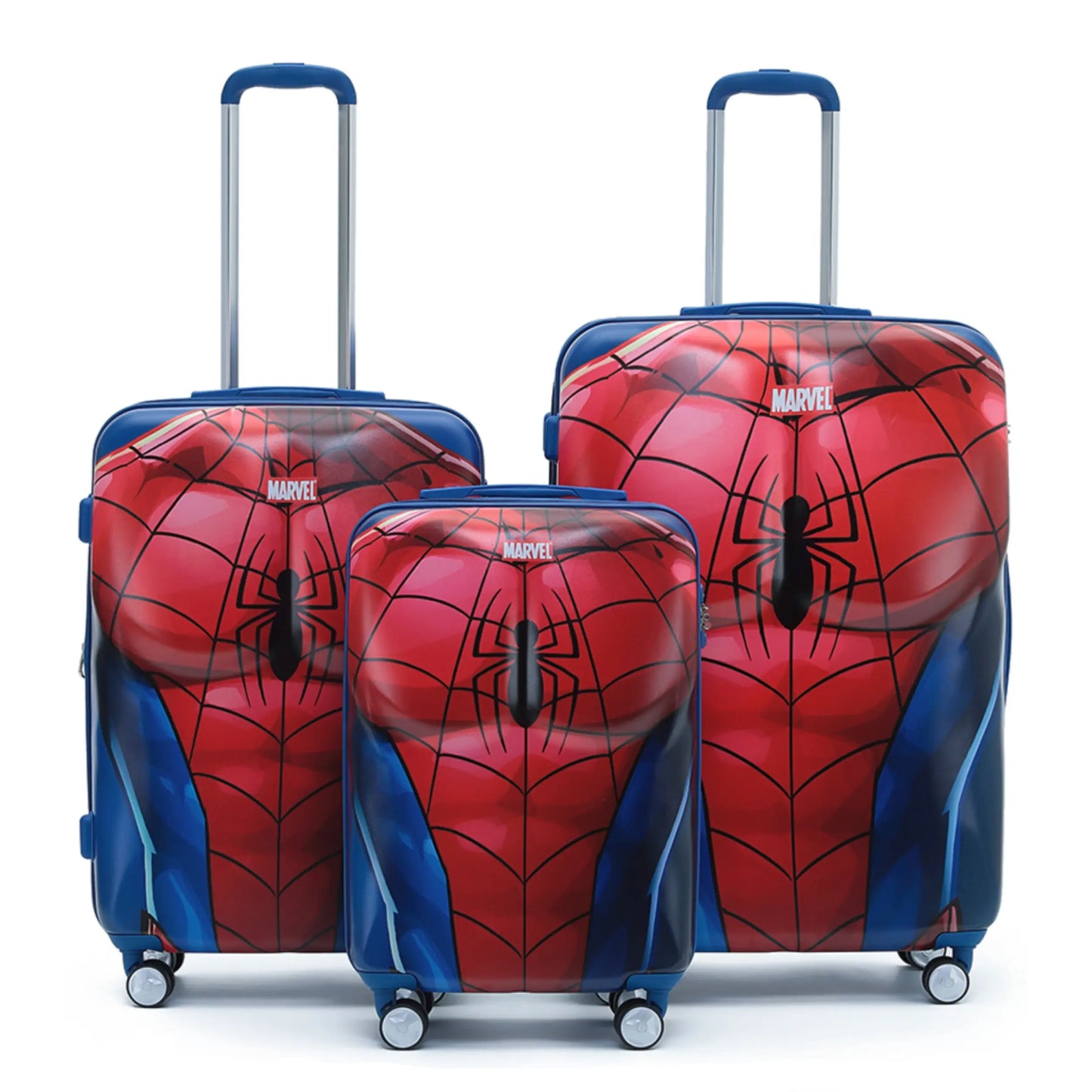 Marvel Spiderman Chest Print 4-Wheel Spinner Case - Set of 3 (Small, Medium and Large)