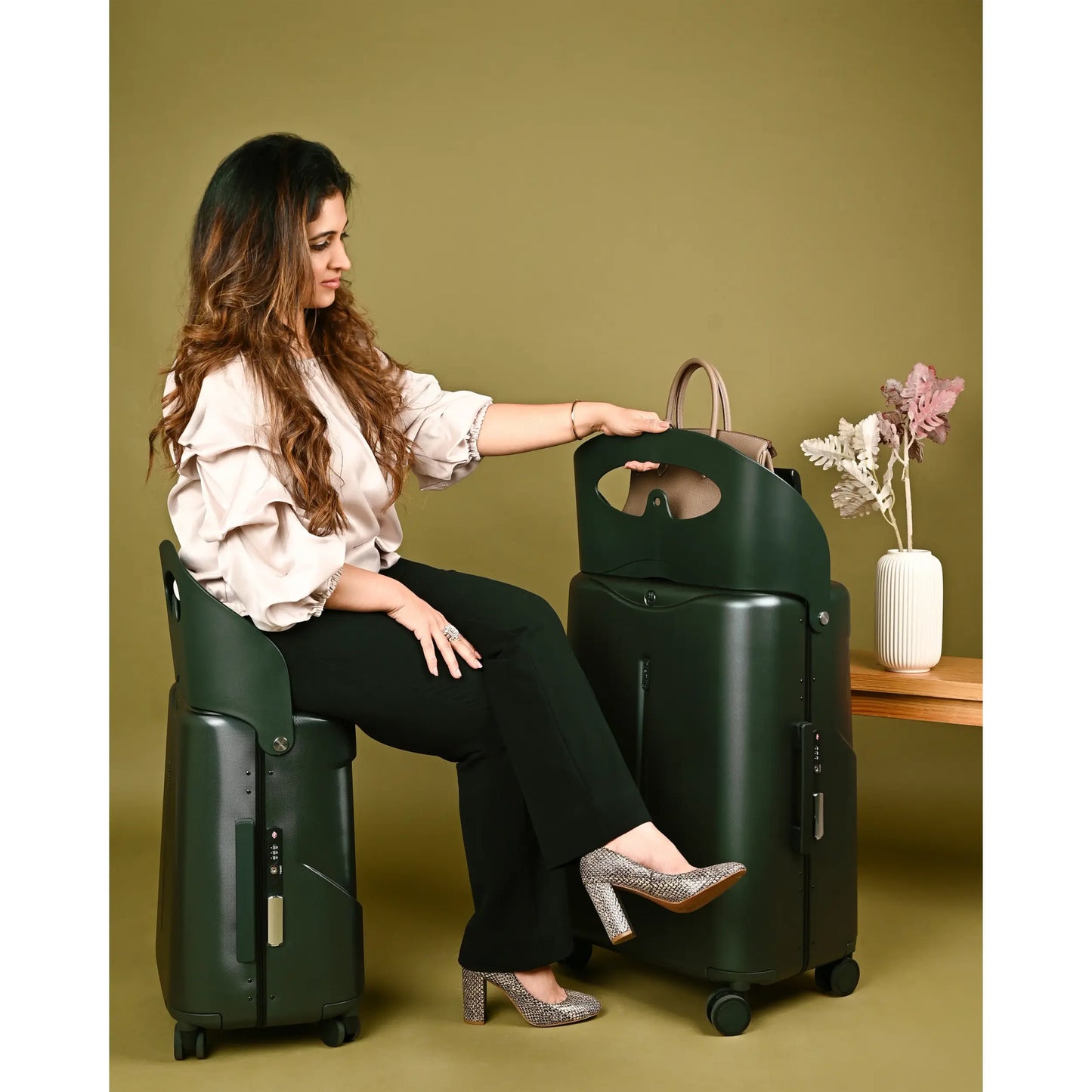 MiaMily 2 Piece Luggage Set - Forest Green