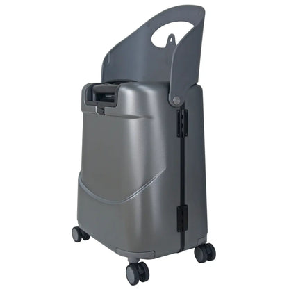 Built in seat back great for multi use: child riding, portable seat for adults, bag storage