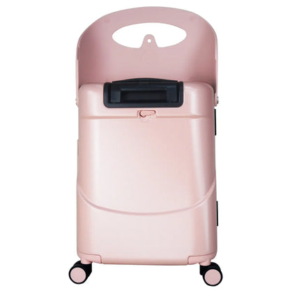 Double wheels and push button retractable handle